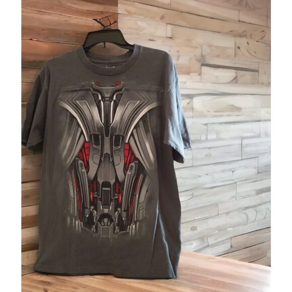 Marvel Avengers Age of Ultron Tee welovefine Faux Airbrush Gray Shirt L - Picture 1 of 5